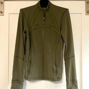 Lululemon jacket, army green, like new, size 10, hip length